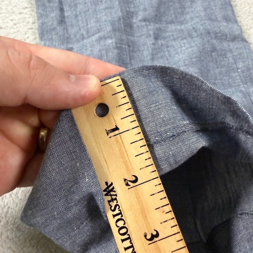 J. Crew Mens 34x30 Ludlow Somelos Cotton Linen Slim Fit Pants Blue Lightweight - Picture 12 of 14